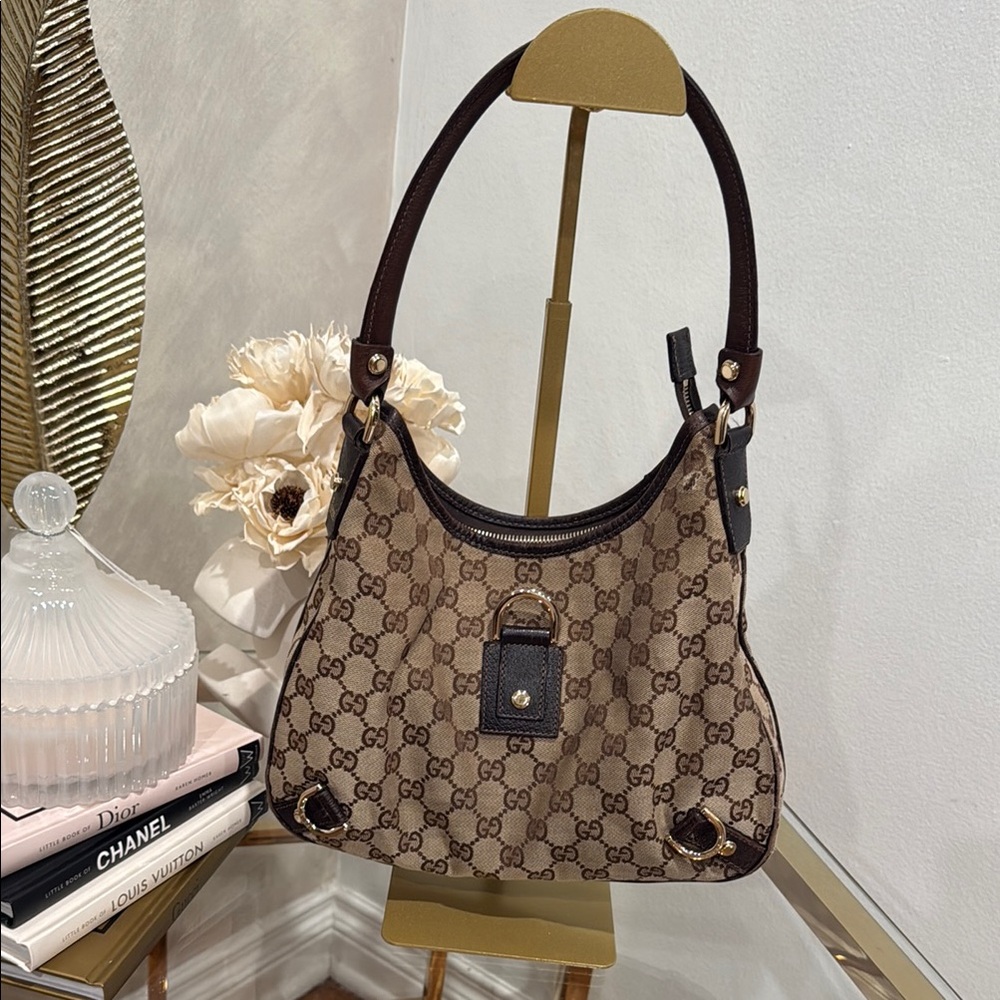 Gucci Abbey Large D-Ring GG Canvas Hobo Shoulder Bag - Rehabbed - Picture 5 of 16